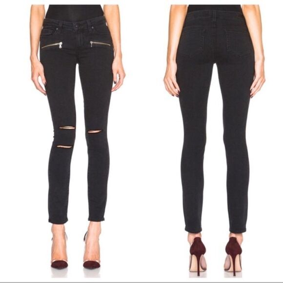 Paige Indio Zip Joannie Skinny Distressed Jeans 26 - Picture 1 of 8